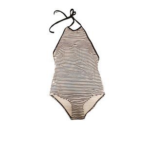 Stripped One Piece Swimsuit